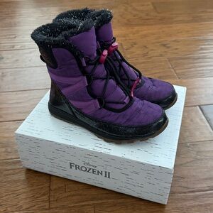 SOREL SNOW WATERPROOF BOOTS Frozen Disney II Purple Winter Boots
